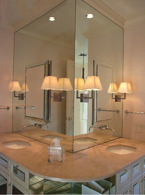 Mirror Robern and Thru-the-Glass Fixtures with Corner